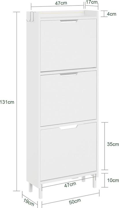 Produktbild SoBuy FSR151-H-E-W (19 x 50 x 131 cm)