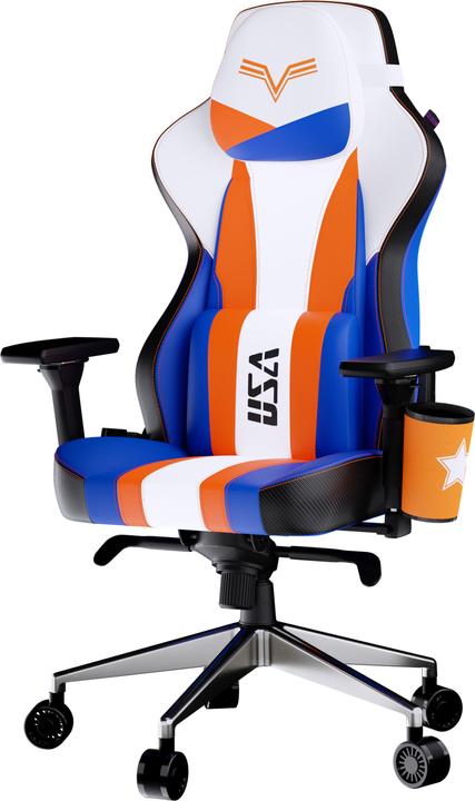 Actual product image Cooler Master Fauteuil Caliber X2 Street Fighter 6 Luke (Blanc/Bleu/Orange)
