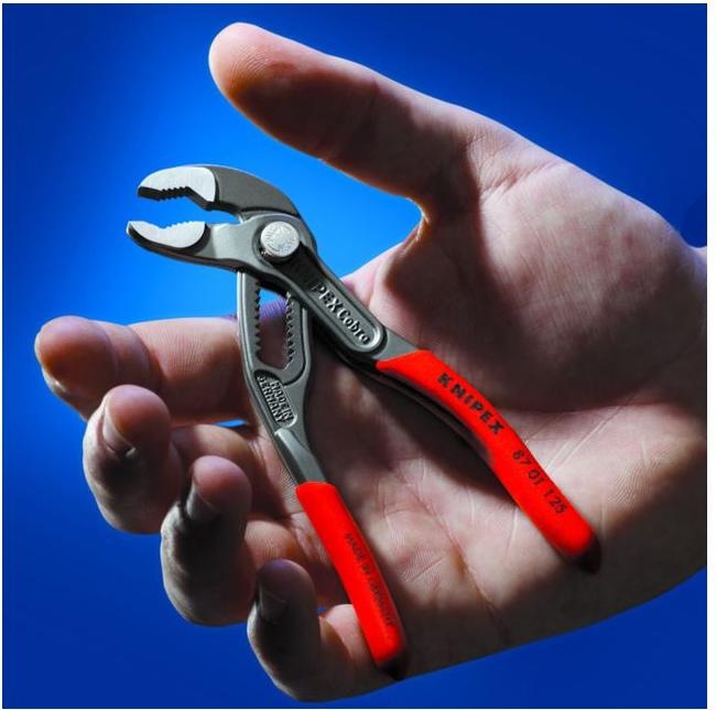 Immagine prodotto Knipex Cobra Pinza regolabile di nuova generazione per tubi e dadi 87 01 125 (125 mm)