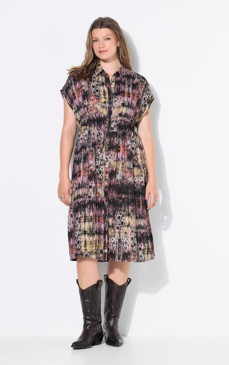 Image du produit Studio Untold Robe midi, coupe évasée. Taille élastique. Motif léopard (46, 48)