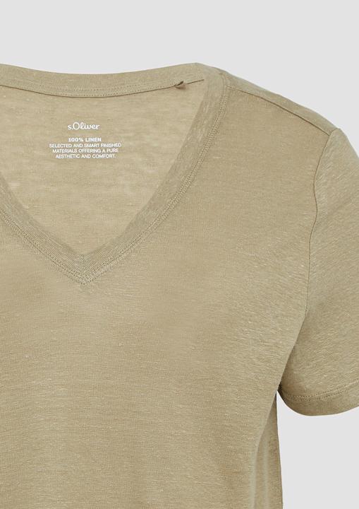 Produktbild S.Oliver T-Shirt T-Shirt aus Leinen mit V-Ausschnitt (44)