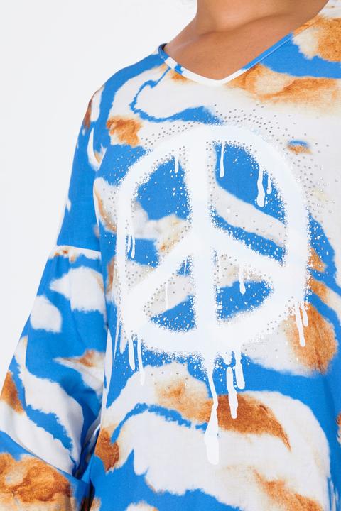 Actual product image Angel of Style A-line tunic with batik pattern and peace sign (54)