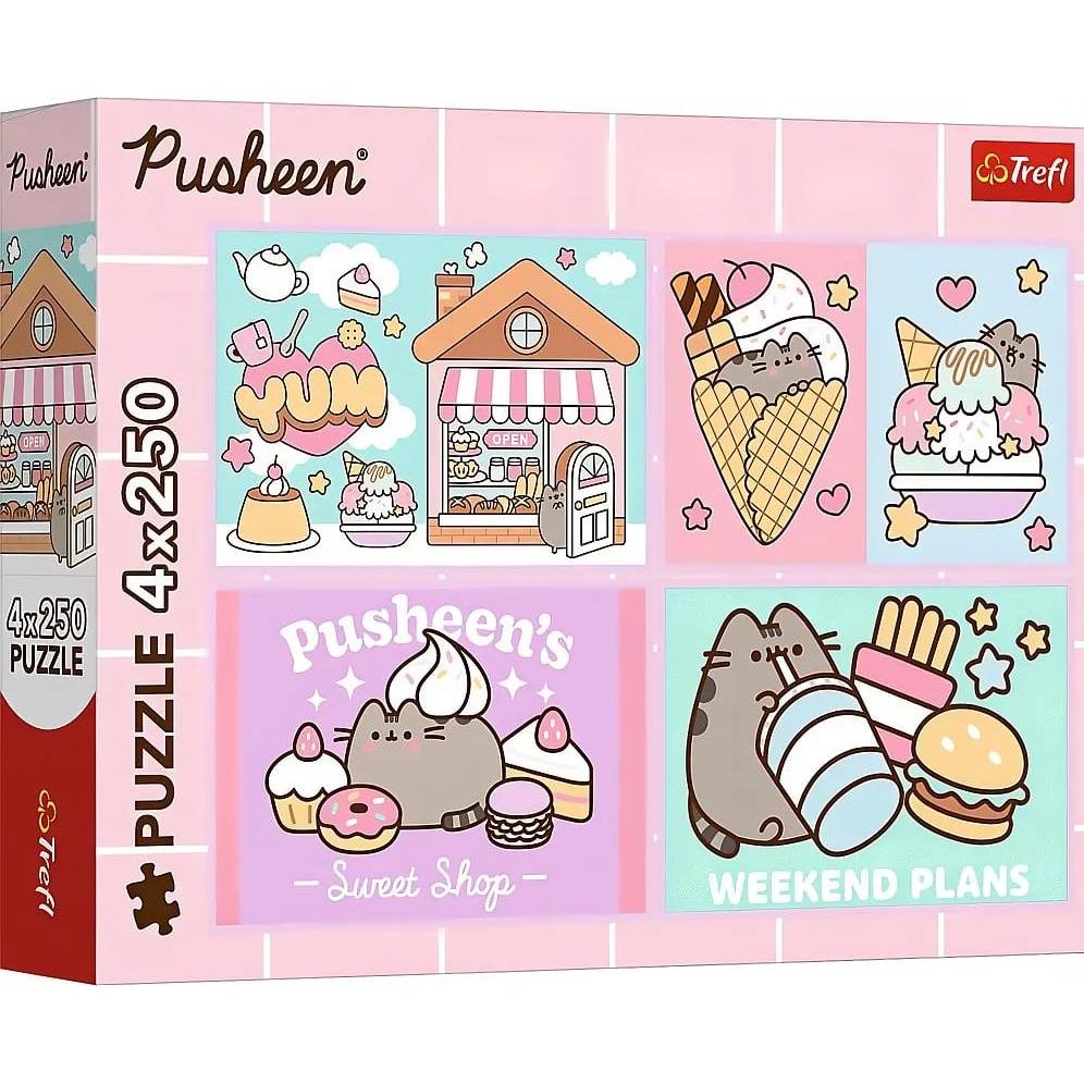 Trefl PUZZLE 4x250 Poznajcie Pusheena 13371 (250 pezzi)