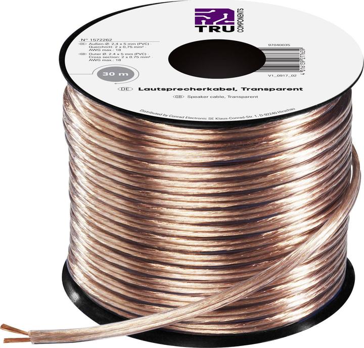 Produktbild Tru Components Lautsprecherkabel (30 m, 0.75 mm²)