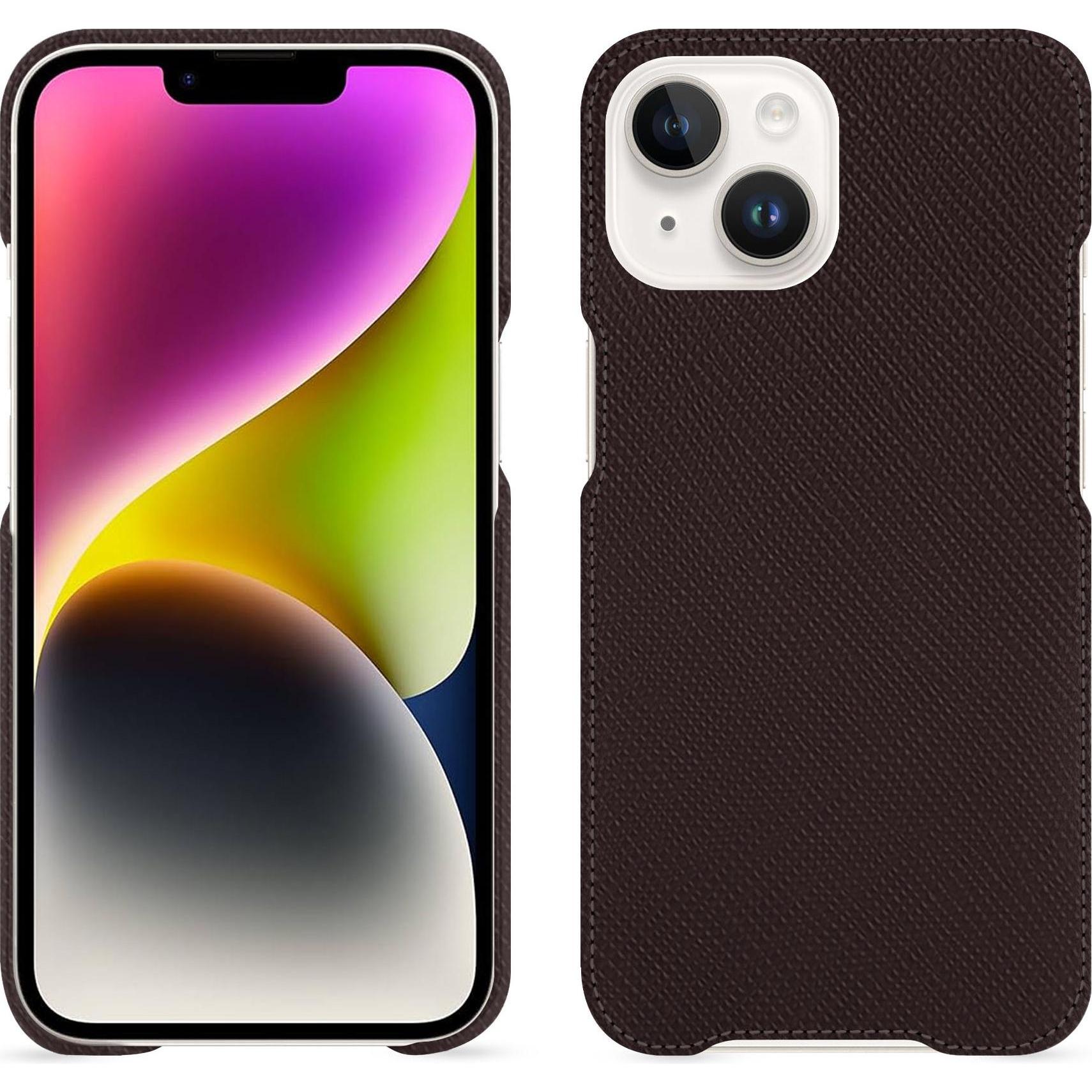 Noreve Lederschutzhülle (Apple iPhone 15 Plus), Smartphone Hülle, Braun