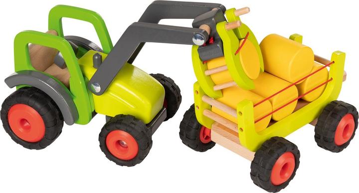 Actual product image Goki Wooden tractor with hay cart