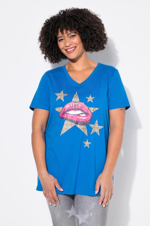 Image du produit Angel of Style T-Shirt, Komfort Fit, Lippen-Motiv, Ziersteinchen (56)