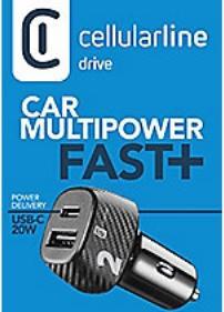 Produktbild Cellularline Car Multipower 2 FAST+ - iPhone, Samsung, Huawei and other Smartphones and Tablets