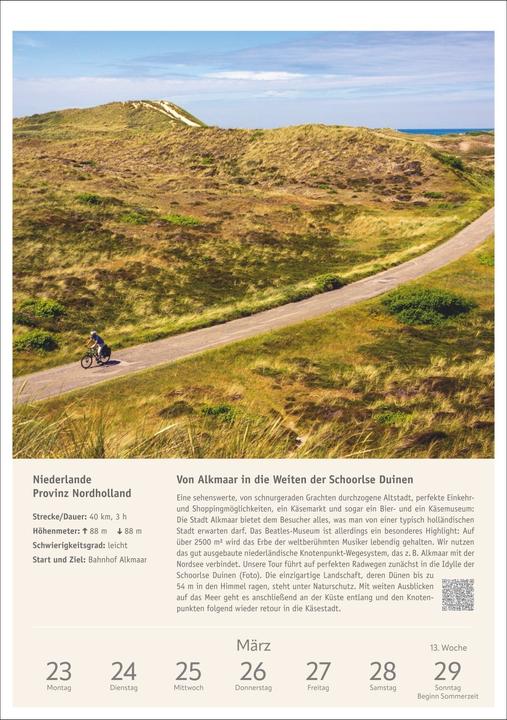 Produktbild Harenberg Radwanderlust Wochen-Kulturkalender 2026 - 53 Touren von Rügen bis Südtirol (Deutsch)