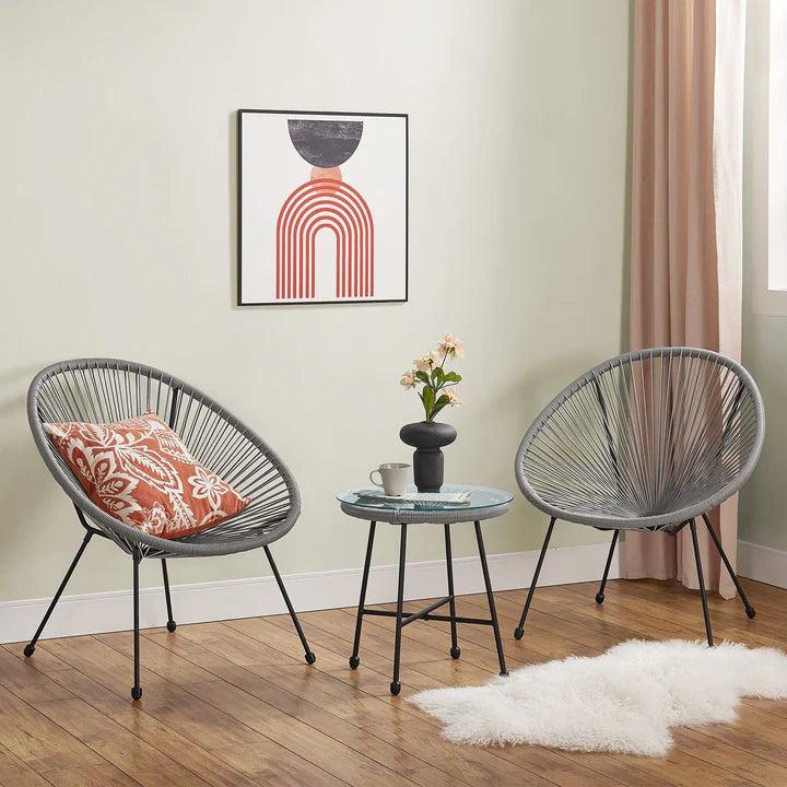 Actual product image Juskys Ostana balcony furniture set in retro design (45 cm)