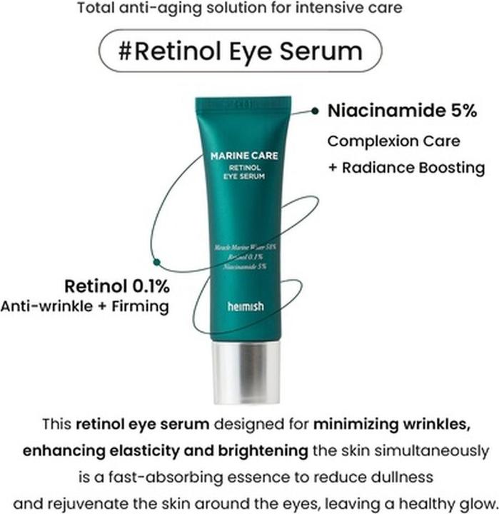 Image du produit Heimish Sérum pour les yeux au rétinol Marine Care (Soin des yeux Sérum, 30 ml, Nuit)