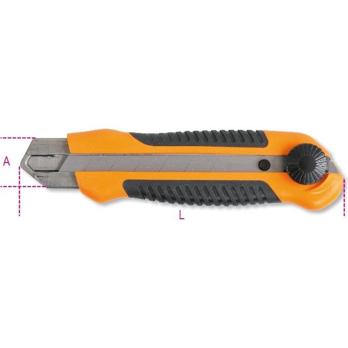 BETA, Cutter, 017730000 1773A Rasierklinge, 25 mm, rutschfester Zwei-Komponenten-Griff