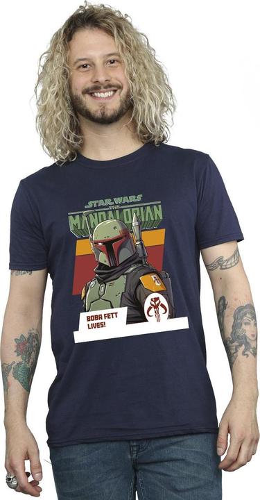 Immagine prodotto Star Wars The Mandalorian Boba Fett Lives Maglietta Uomo (XXL)