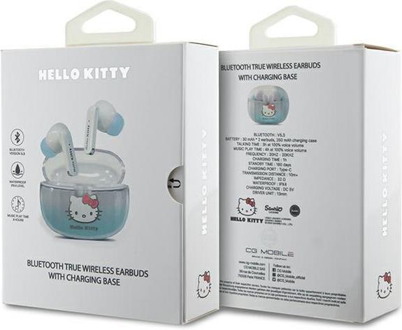 Actual product image Hello Kitty słuchawki Bluetooth HKTWSHDGKEQ TWS + stacja dokująca niebieski/blue Gradient Electropla