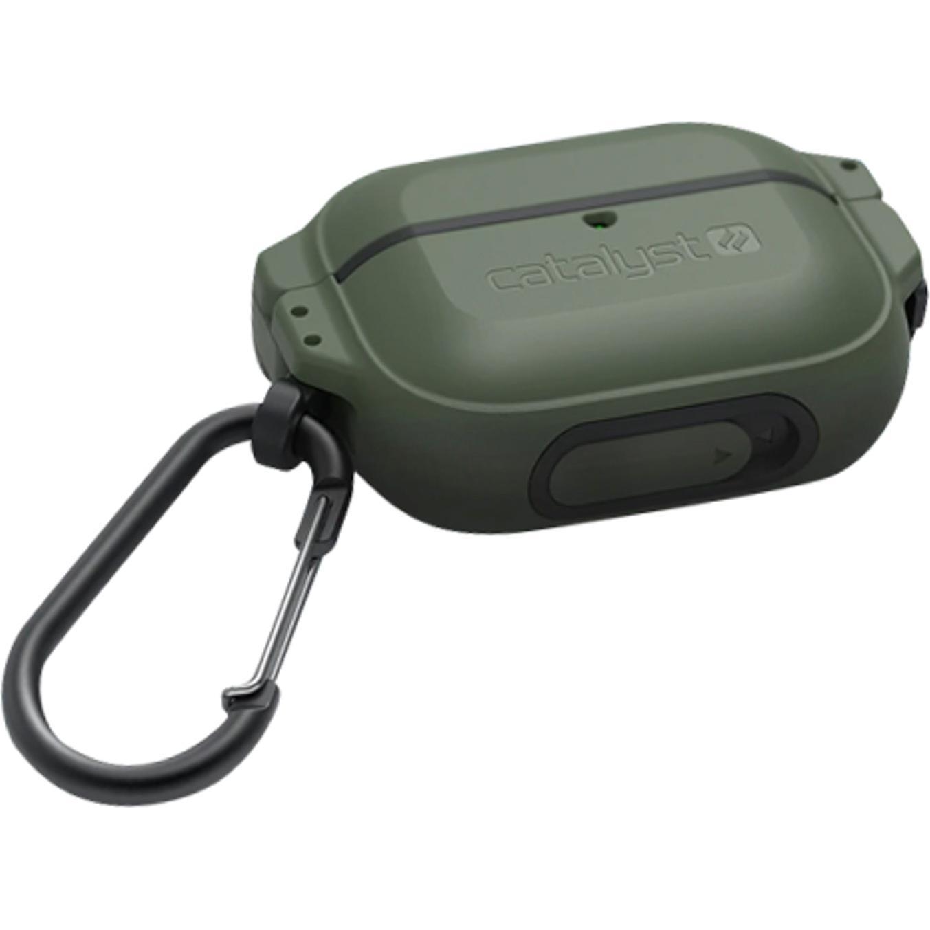 Catalyst Protezione totale Airpods Pro Copertura impermeabile IP68 - Verde Khaki (Manicotto per cuffie), Borsa per cuffie + Copertura protettiva, Verd
