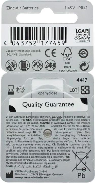Actual product image Rayovac 60 pieces Hearing aid battery Varta HA312, PR41, 4607, 5000252003205 (60 pcs., 180 mAh)