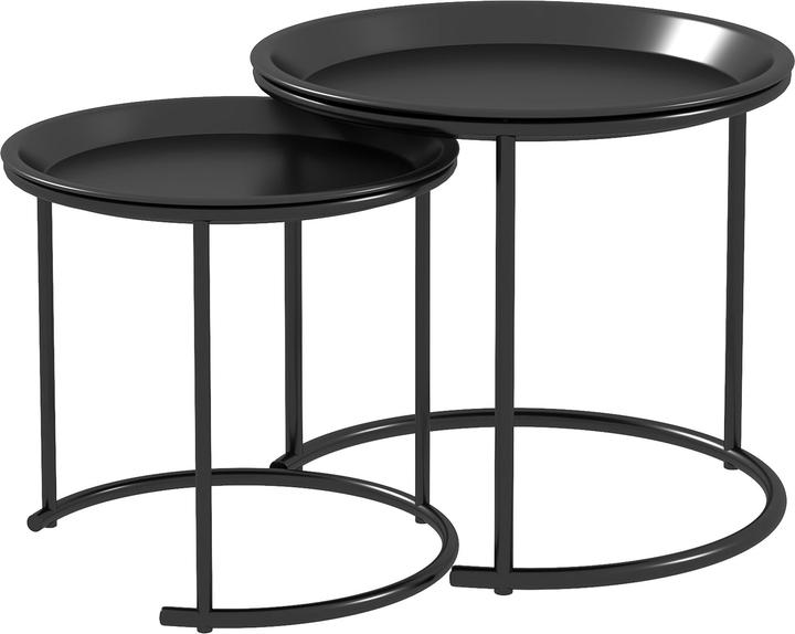 Produktbild Homcom Couchtisch Set Stahl Schwarz