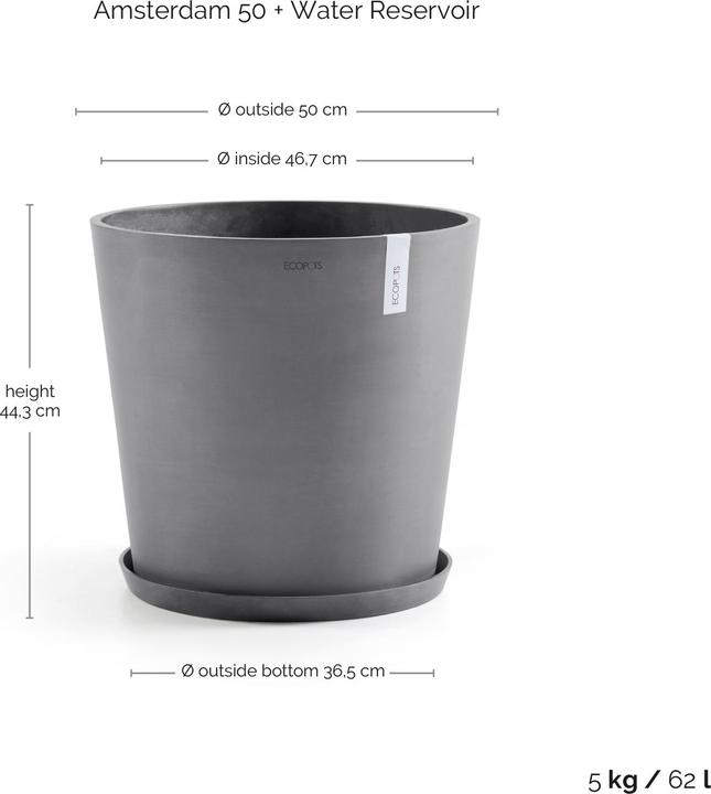 Immagine prodotto Ecopots Amsterdam + Wasserbehälter (50 cm)