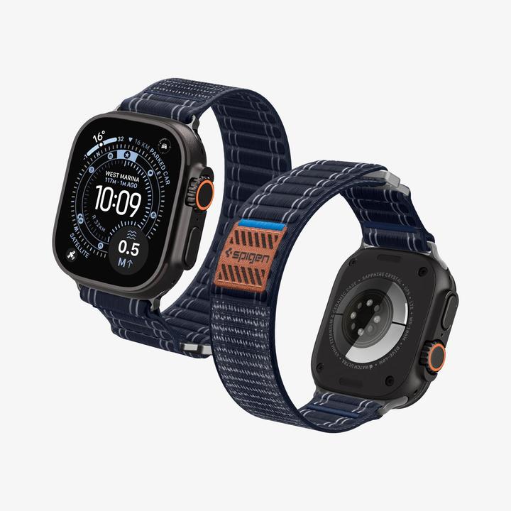 Actual product image Spigen WBF0 Apple Watch (44/45mm) / Watch 10/11 (46mm) / Ultra (49mm) Band Navy (Fabric, Nylon, Plastic)