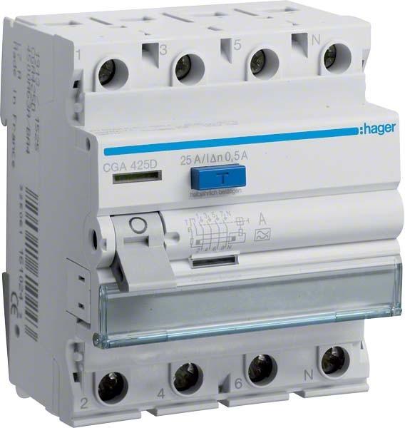 Produktbild Hager HAG CGA425D 25/0,5A Fi-Schutzschalter 4p