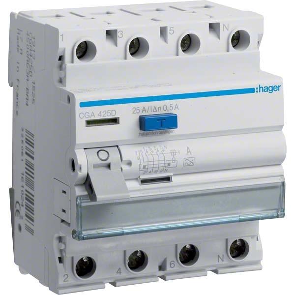 Hager, Schutzschalter, HAG CGA425D 25/0,5A Fi-Schutzschalter 4p