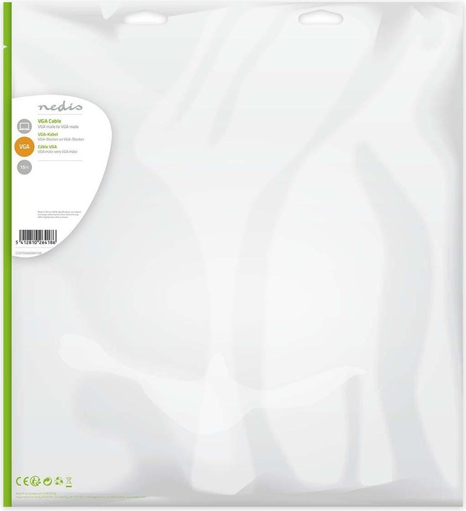 Actual product image Nedis Video cable, VGA plug - VGA plug, 1024 x 768, 20m (0.20 m, VGA)