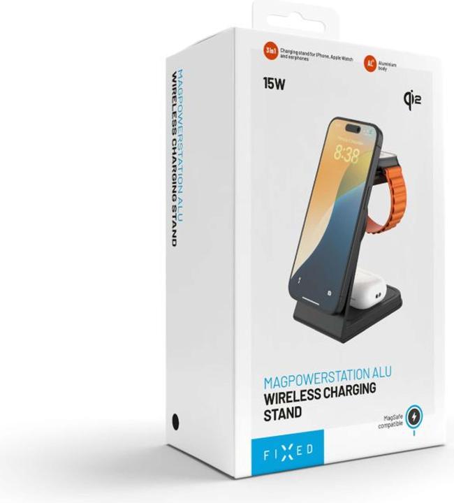 Produktbild Fixed 3-in-1 MagSafe Wireless Charging Station, black (30 W)