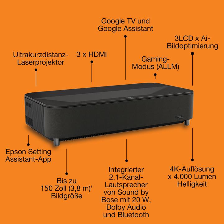 Image du produit Epson Lifestudio Grand Plus EH-LS970B (4K, 4000 lm, 0.16 - 0.4:1)