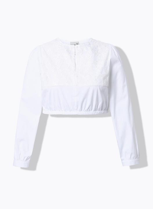 Actual product image Ulla Popken Lace Panel Long Sleeve Dirndl Blouse (48)