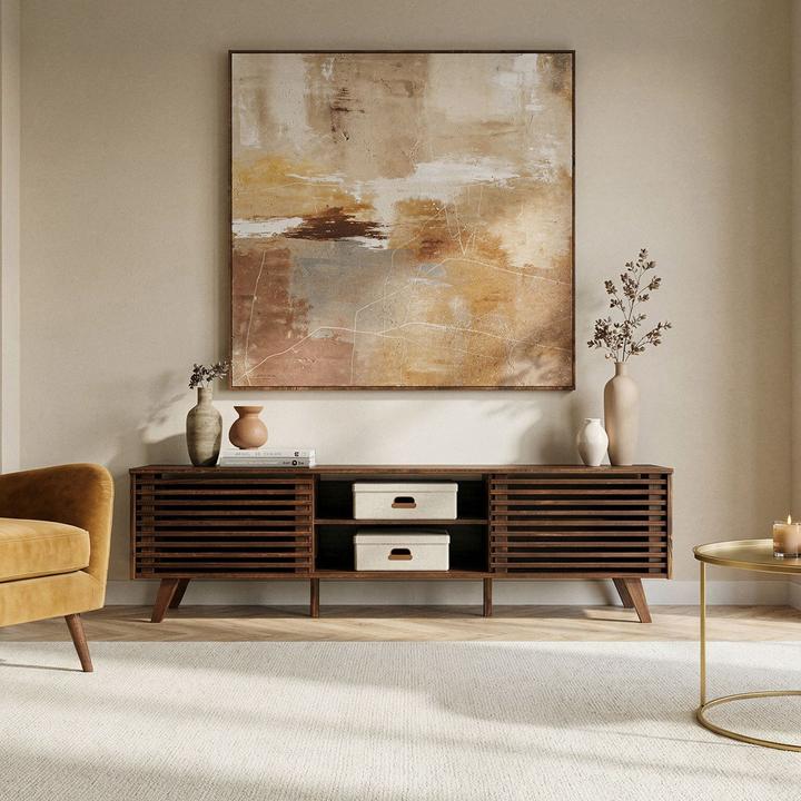 Produktbild IDIMEX Lowboard RIAN für 75" TV – Kastanie Finish (175 x 38 x 50 cm)