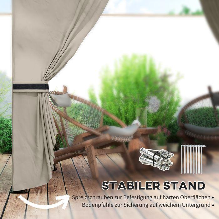 Produktbild Swisshandel24 Pavillon ca. 3,4x3,4 m wasserabweisend, verzinkter Metallrahmen, Hellgrau (340 cm, 340 cm)