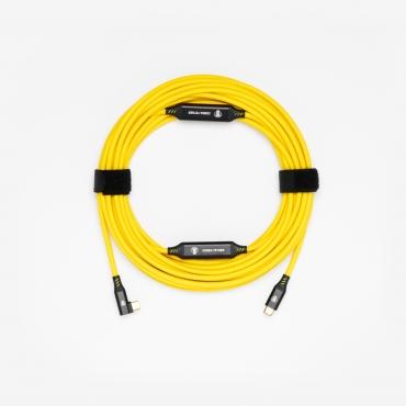 Actual product image Cobra CobraTether USB-C Cable 10m Srtaight to 90 Ÿellow (10 m, USB 2.0)