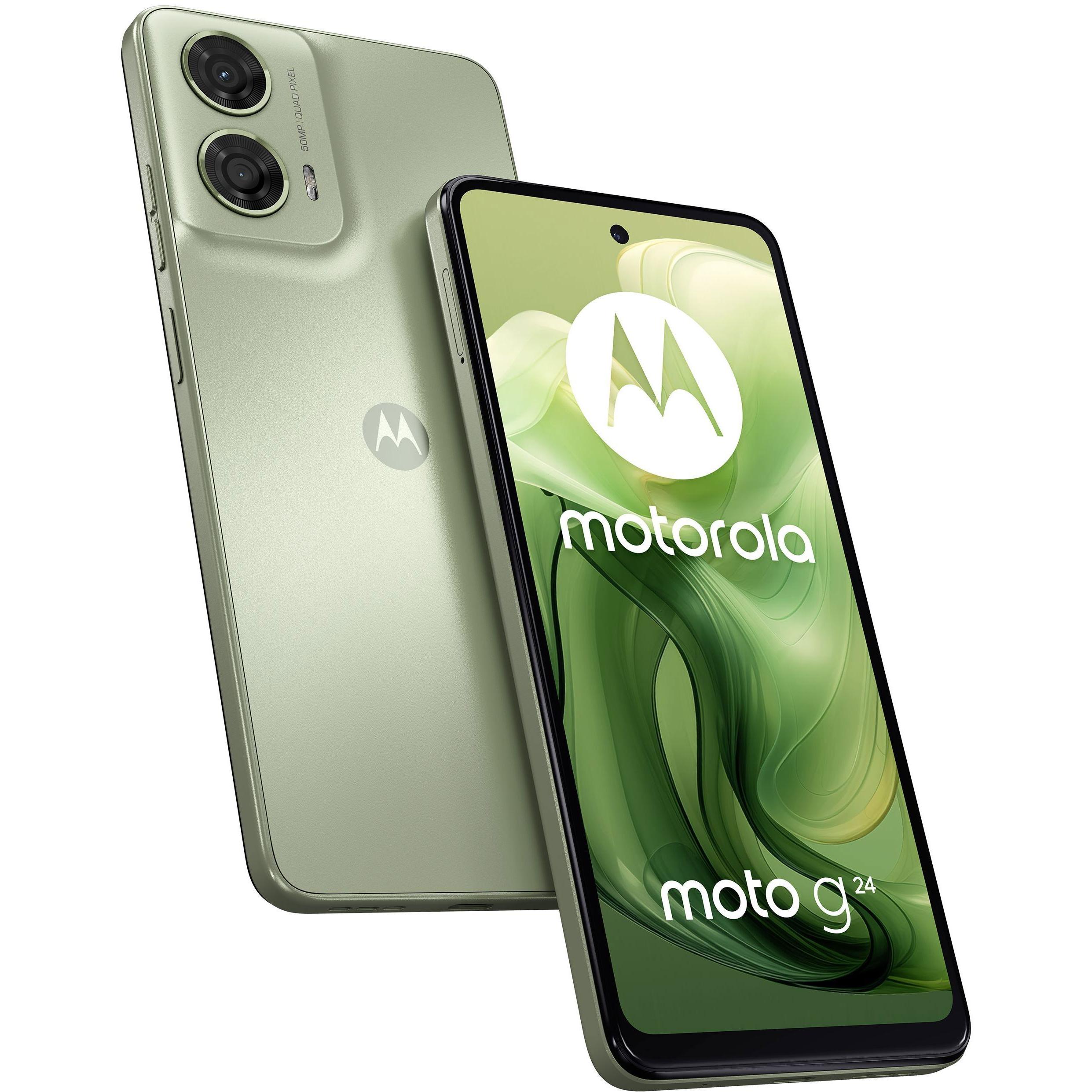 Motorola moto g24 (128 GB, Ice Green, 6.56", Hybrid Dual SIM, 50 Mpx, 4G), Smartphone, Grün