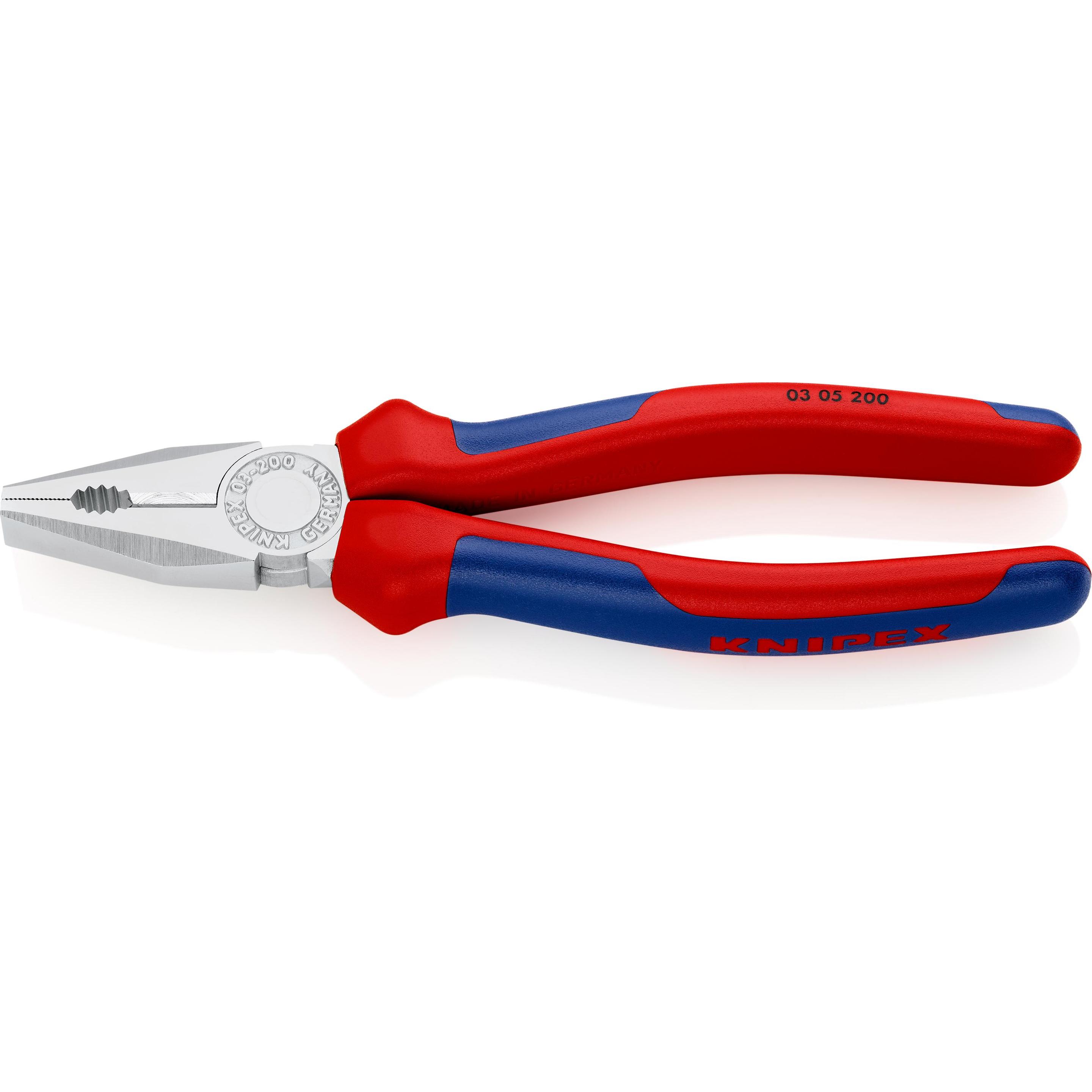 Knipex, Pinza, Pinze combinate 71 01 200 SB L.200mm max. 16mm2 con smusso cromato 2 impugnature DIN ISO 5746 (255 mm)