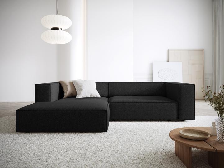 Actual product image Cosmopolitan Design Left Corner Sofa, "Arendal", 3 Seats, Black, 224x166x70 Made in Europe (Corner sofa)