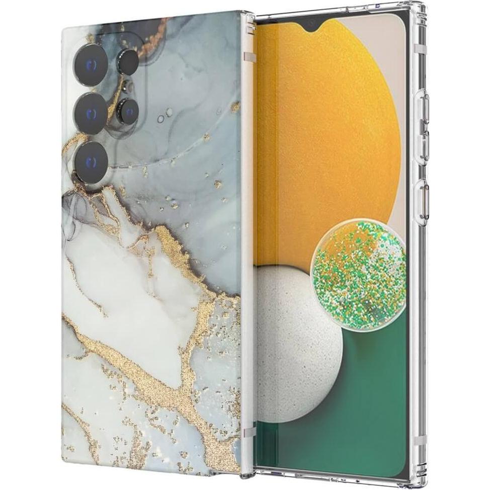 Cover-Discount Cover Handyhülle IMD Grey Marble (Samsung Galaxy S24 Ultra), Smartphone Hülle, Grau