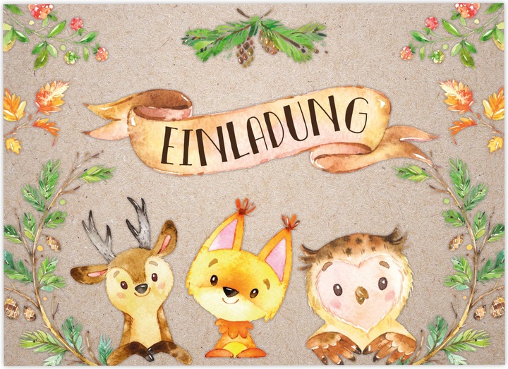 Image du produit Papierdrachen Animaux de la forêt (12 pcs)