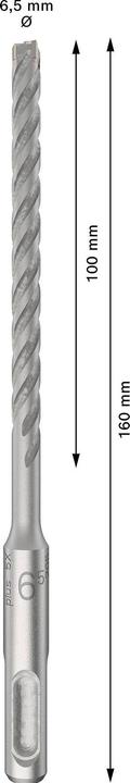 Image du produit Bosch Professional Zubehör PRO SDS plus-5X Foret marteau, 6,5 x 100 x 160 mm (6,5 millimètres)