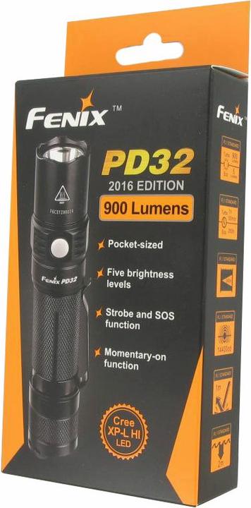 Actual product image Fenix Flashlight PD32 2016 Cree XP-L HI LED Flashlight with up to (12.95 cm, 1200 lm)