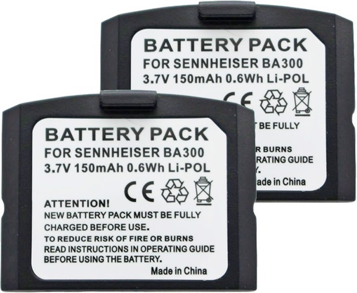 Produktbild Sennheiser Akku 2er Set Akku passend für BA300, 500898, IS 410 (2 Stk., Gerätespezifisch, 140 mAh)