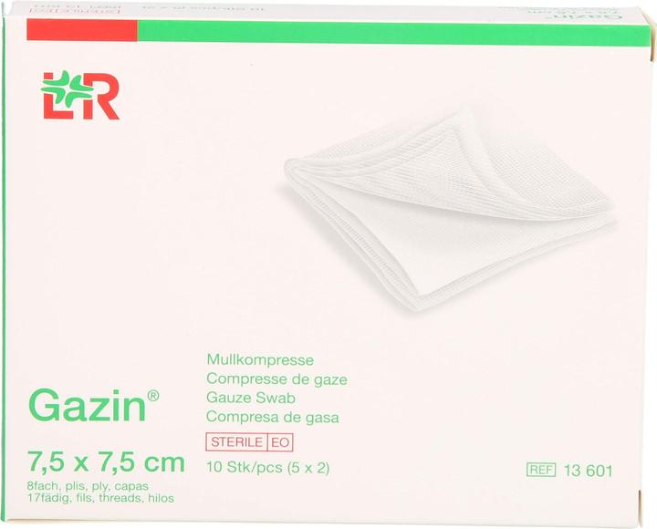 Gazin Mullkompressen 7.5x7.5cm 8-fach 17fädig