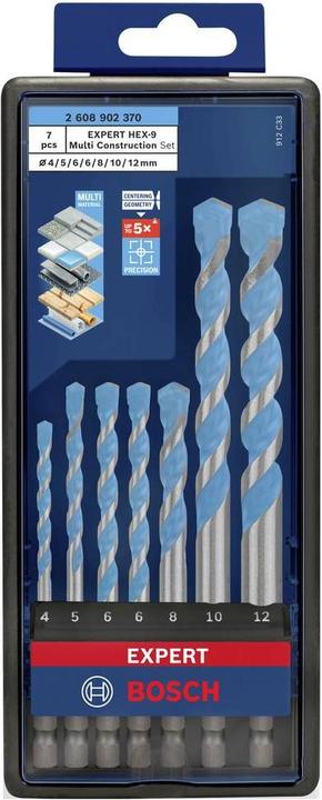 Actual product image Bosch Professional Zubehör Expert HEX-9 Multi Construction Bohrer-Set (8.0 millimetre, 10.00 millimetres, 5.0 millimetre, 12.0 millimetre, 6.0 millimetre, 4.0 millimetre)
