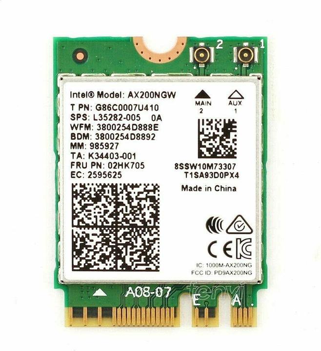 Produktbild Intel Wi-Fi 6 AX200 non vPro (M.2 A Key, M.2 E Key)