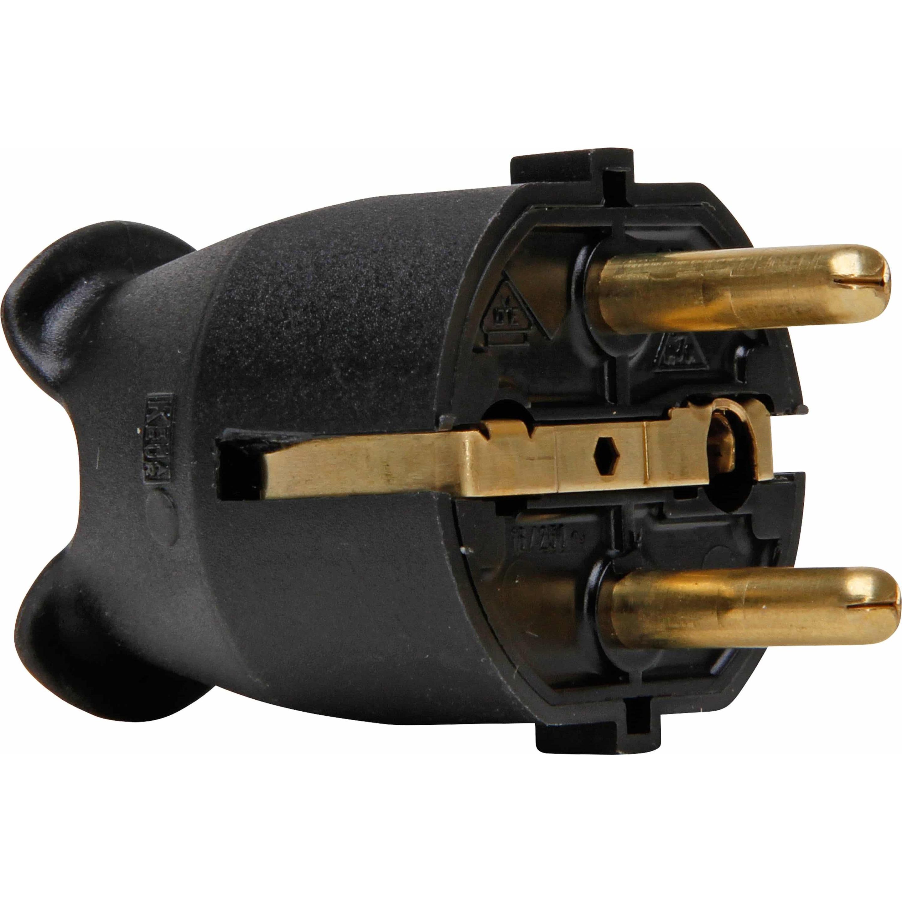 Kopp, Netzstecker + Netzkupplung, Schukostecker Schwarz