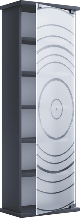 Produktbild VCM Holz CD DVD Stand Regal Glastür Tilano M (92 x 31 x 18 cm)