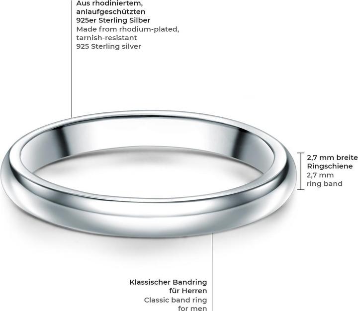 Produktbild Männerglanz Ring Sterling Silber - 37930 (58, 925 Silber)