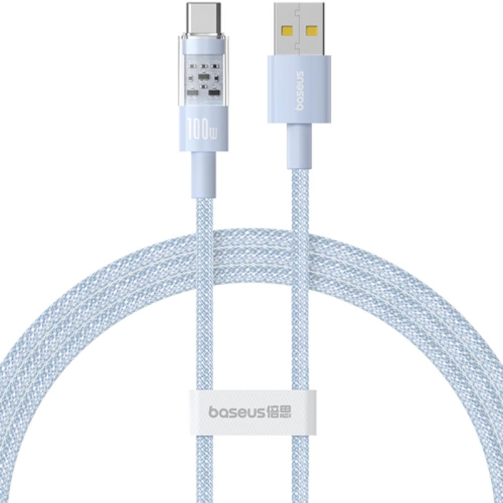 Baseus Gem USB A auf USB C Schnellladekabel 2 m 100 W Blau (2 m), USB Kabel