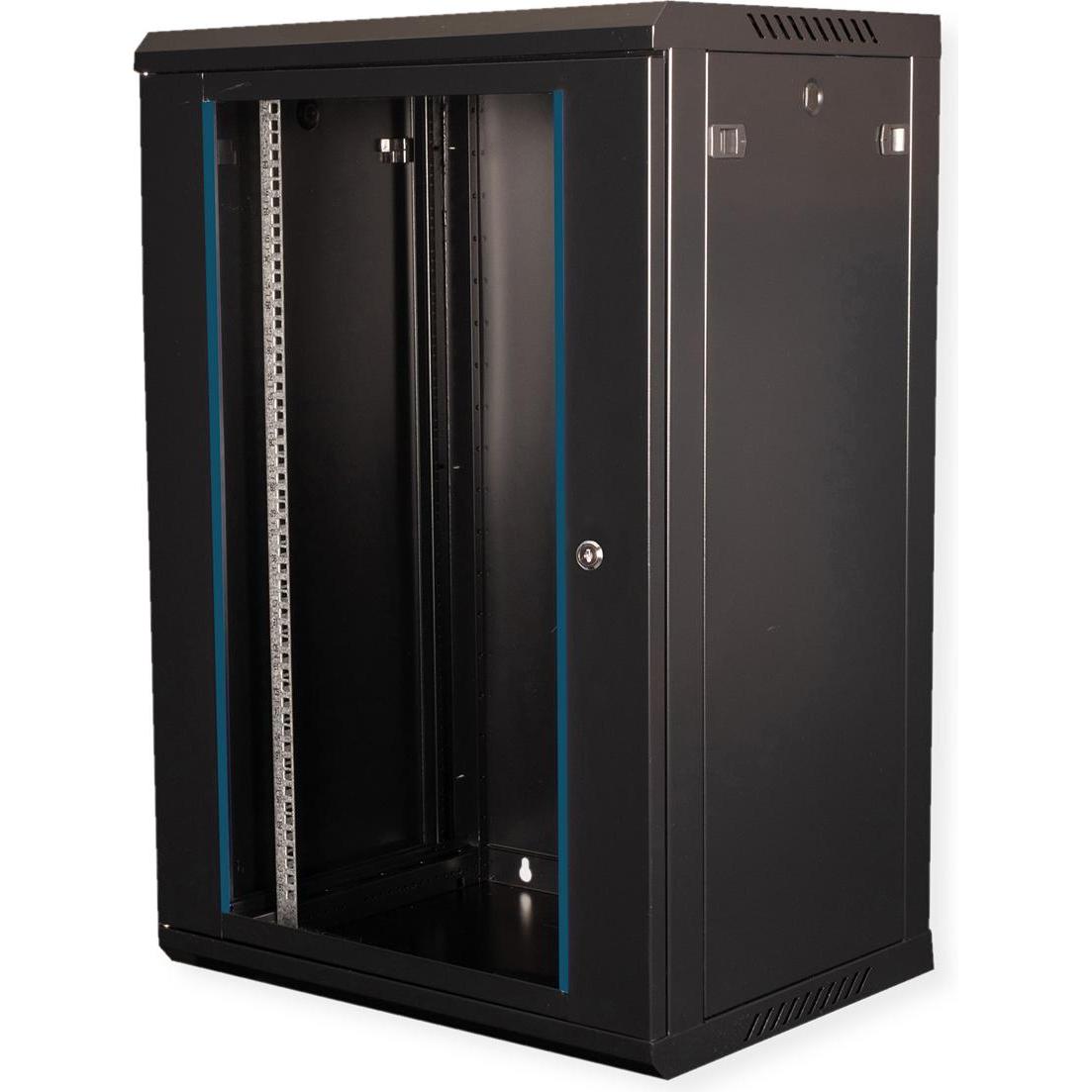 Value 19-Zoll Wandgehäuse 18HE 600x450mm schwarz, Bausatz (18 HE, Rack da 19 pollici), Armadio rack, Nero