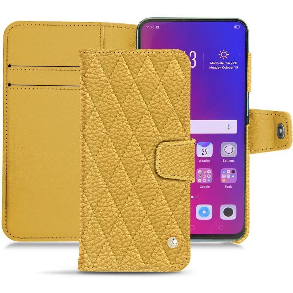 Noreve Lederschutzhülle Wallet (Oppo Find X), Smartphone Hülle, Orange