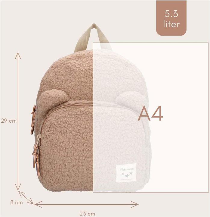 Actual product image Kidzroom Rucksack Porto Beary Excited Beige